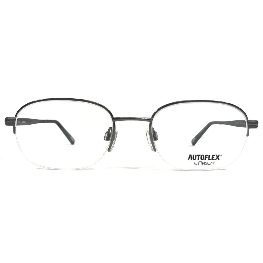 Autoflex by Flexon Eyeglasses Frames SIR DUKE 033 Gray Round Half Rim 51-19-140
